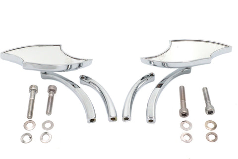 Lucifer Mirror Set Billet with Curve Stem - V-Twin Mfg.