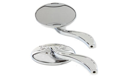 Oval Mirror Set Chrome - V-Twin Mfg.