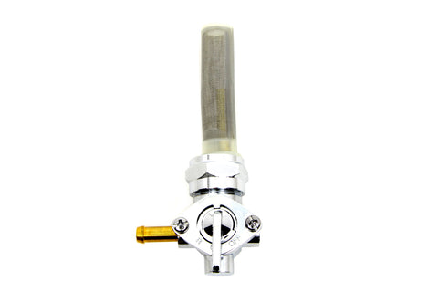 Chrome Petcock with Nut and 90° Left Outlet - V-Twin Mfg.