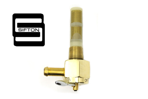 Sifton Brass Hex Petcock 90° Left Hand Spigot - V-Twin Mfg.
