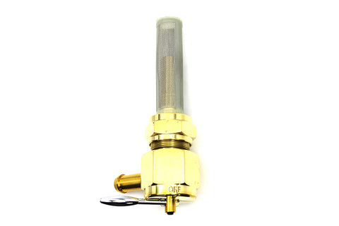Sifton Brass Hex Petcock 90° Left Hand Spigot with Nut - V-Twin Mfg.