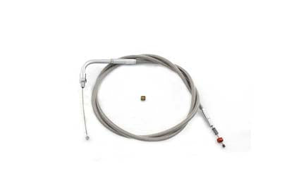 45.375 inch Braided Stainless Steel Idle Cable - V-Twin Mfg.