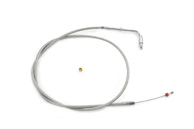 Braided Stainless Steel Idle Cable with 39 inch Casing - V-Twin Mfg.