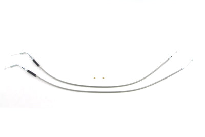 Stainless Steel Throttle and Idle Cable Set - V-Twin Mfg.