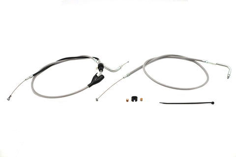 43 inch Stainless Steel Throttle and Idle Cable Set Clear Co - V-Twin Mfg.