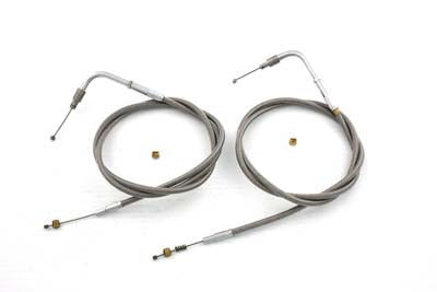 42 inch Stainless Steel Throttle and Idle Cable Set - V-Twin Mfg.