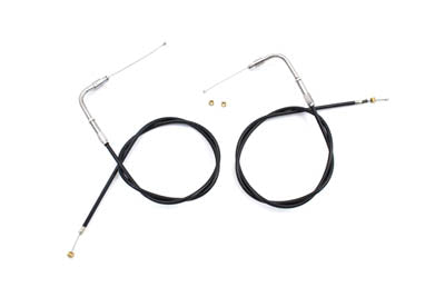 34.25 inch Black Throttle and Idle Cable Set - V-Twin Mfg.