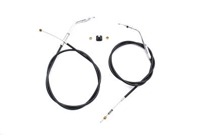 Black Throttle and Idle Cable Set with 44.81 inch Casing - V-Twin Mfg.