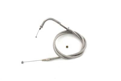 Braided Stainless Steel Throttle Cable with 33 inch Casing - V-Twin Mfg.