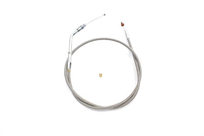 Braided Stainless Steel Throttle Cable with 38 inch Casing - V-Twin Mfg.