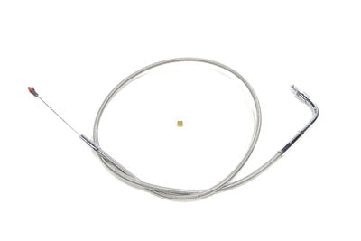 34.875 inch Braided Stainless Steel Idle Cable - V-Twin Mfg.