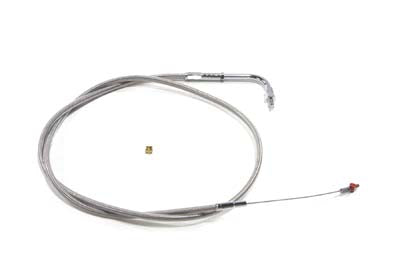 42.875 inch Braided Stainless Steel Idle Cable - V-Twin Mfg.