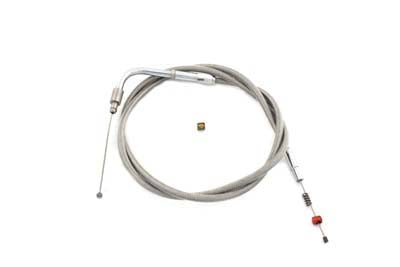 Braided Stainless Steel Idle Cable with 41.75 inch Casing - V-Twin Mfg.