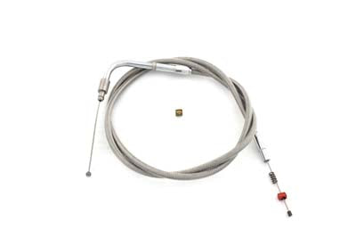 Braided Stainless Steel Idle Cable with 40.50 inch Casing - V-Twin Mfg.