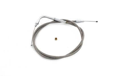 Braided Stainless Steel Throttle Cable with 38.50 inch Casin - V-Twin Mfg.