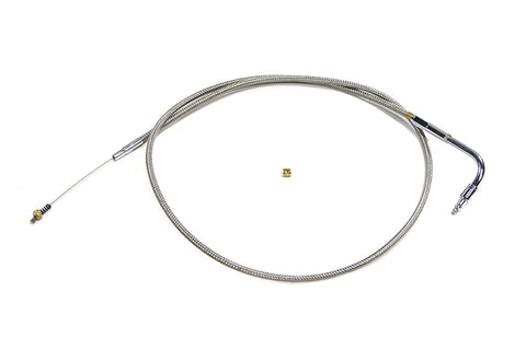 Braided Stainless Steel Idle Cable with 38.125 inch Casing - V-Twin Mfg.