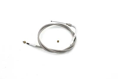 Braided Stainless Steel Idle Cable with 42 inch Casing - V-Twin Mfg.