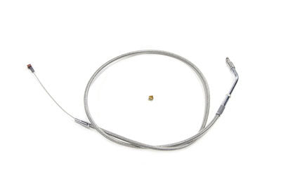 Braided Stainless Steel Idle Cable with 32.25 inch Casing - V-Twin Mfg.