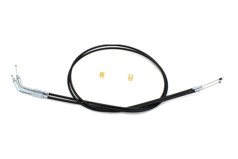 Black Throttle and Idle Cable Set with 45° Elbow Fitting - V-Twin Mfg.