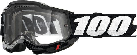 100% Accuri 2 Enduro MTB Goggles - Black - Clear 50016-00001