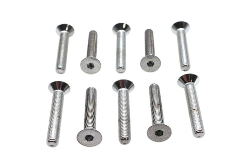 Allen Flat Head Screws Chrome 1/4 inch-28 x 1-1/2 inch - V-Twin Mfg.