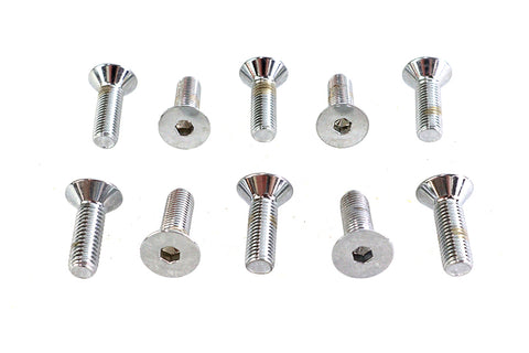 Allen Flat Head Screws Chrome 5/16 inch x 1 inch - V-Twin Mfg.
