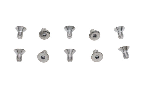 Allen Flat Head Screws Chrome 1/4 inch x 1/2 inch - V-Twin Mfg.