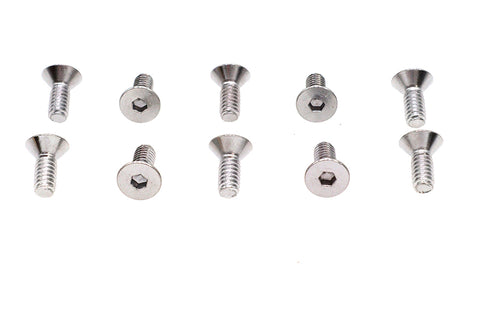Allen Flat Head Screws Chrome 1/4 inch x 5/8 inch - V-Twin Mfg.