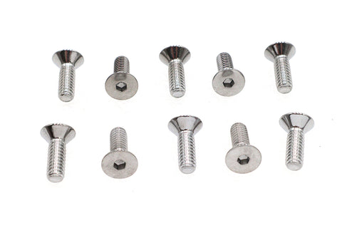 Allen Flat Head Screws Chrome 1/4 inch x 3/4 inch - V-Twin Mfg.
