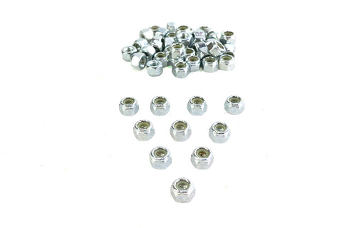 Zinc Hex Nuts 1/4 inch-20 Nyloc - V-Twin Mfg.