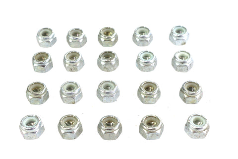 Zinc Hex Nuts 1/4 inch-28 Nyloc - V-Twin Mfg.