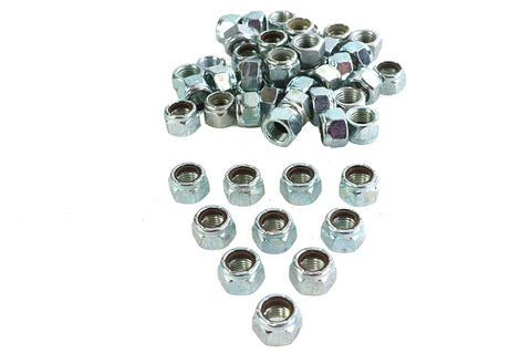 Zinc Hex Nuts 7/16 inch-20 Nyloc - V-Twin Mfg.