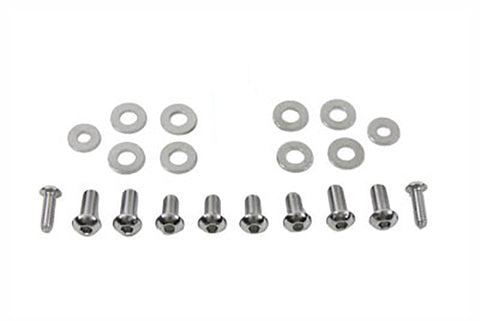 Headlamp Cowl Screw Kit Brushed Chrome - V-Twin Mfg.