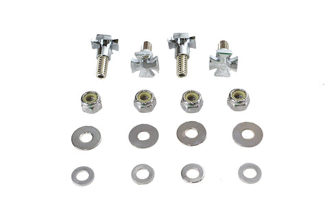 License Plate Frame Mount Bolt Set Chrome Maltese Style - V-Twin Mfg.