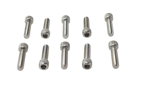 Allen Socket Cap Bolt Knurled Chrome 1/4 inch X 7/8 inch - V-Twin Mfg.