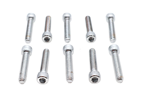 Allen Socket Cap Bolt Knurled Chrome 1/4 inch X 1-1/4 inch - V-Twin Mfg.
