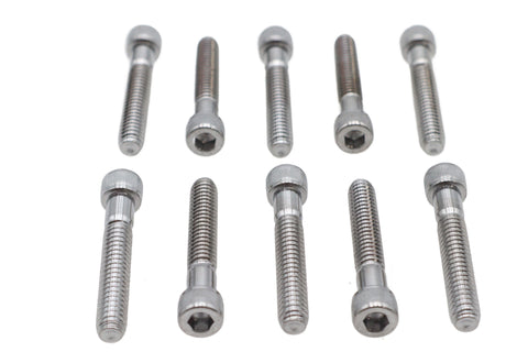 Allen Socket Cap Bolt Knurled Chrome 1/4 inch X 1-1/2 inch - V-Twin Mfg.
