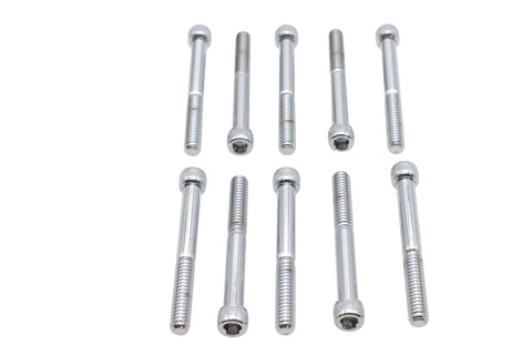 Allen Socket Cap Bolt Knurled Chrome 1/4 inch-20 X 2-1/4 inc - V-Twin Mfg.