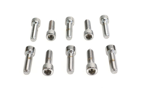 Allen Socket Cap Bolt Knurled Chrome 3/8 inch X 1-1/4 inch - V-Twin Mfg.