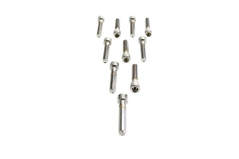 Allen Socket Cap Bolt Knurled Chrome 3/8 inch X 2 inch - V-Twin Mfg.