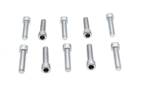 Allen Socket Cap Bolt Knurled Chrome 1/4 inch X 1 inch - V-Twin Mfg.
