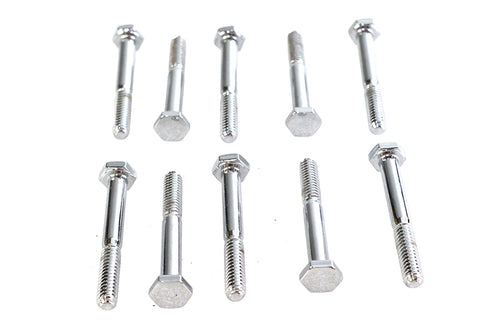 Hex Cap Bolts Chrome 1/4 inch x 2 inch - V-Twin Mfg.