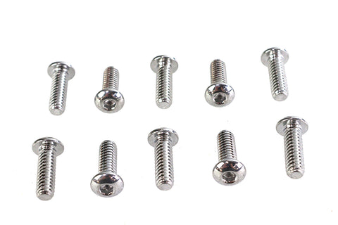 Allen Button Head Screws Chrome 1/4 inch X 3/4 inch - V-Twin Mfg.