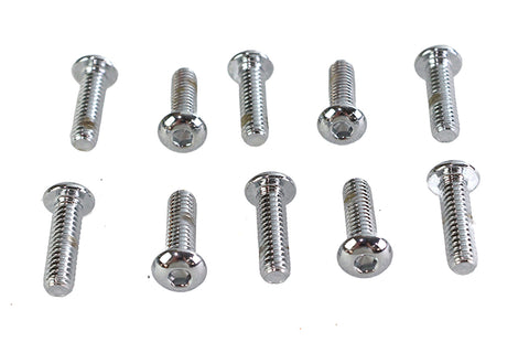 Allen Button Head Screws Chrome 1/4 inch X 7/8 inch - V-Twin Mfg.