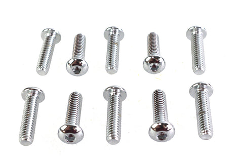 Allen Button Head Screws Chrome 1/4 inch X 1 inch - V-Twin Mfg.