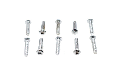 Allen Button Head Screws Chrome 1/4 inch X 1-1/4 inch - V-Twin Mfg.