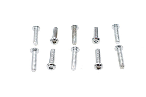 Allen Button Head Screws Chrome 1/4 inch X 1-1/2 inch - V-Twin Mfg.