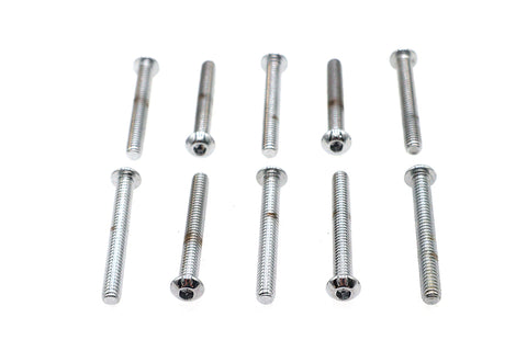 Allen Button Head Screws Chrome 1/4 inch X 2 inch - V-Twin Mfg.