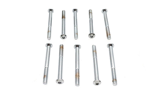 Allen Button Head Screws Chrome 1/4 inch X 2-5/8 inch - V-Twin Mfg.