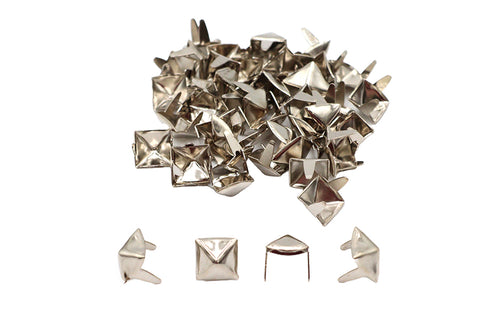 3/8 inch Pyramid Saddlebag Spots Bright Nickel - V-Twin Mfg.